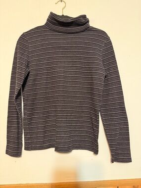 Liz Claiborne Black Top with White Pinstripes